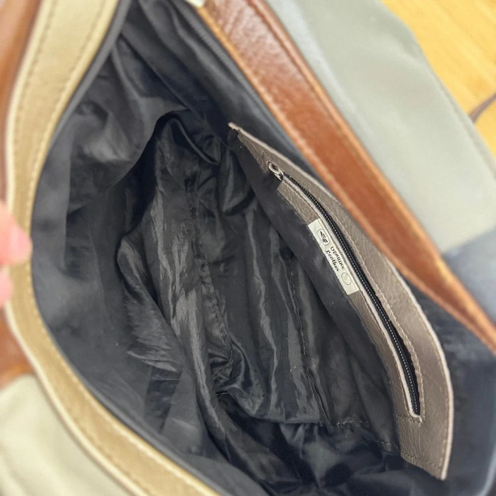 Genuine Leather‎ Patchwork Hobo Bag Shoulder Bag Made in Mexico Y2K Purse